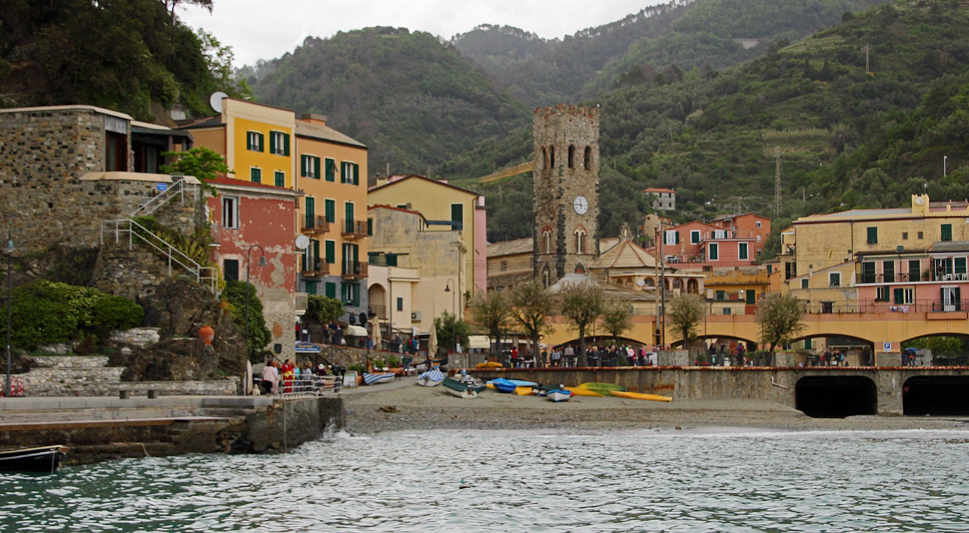 The Cinque Terre (Italian pronunciation: [ˈtʃiŋkwe ˈtɛrre]; Ligurian: Çinque Tære, meaning "Five Lands") is a rugged portion of coast on the Italian Riviera. It is in the Liguria region of Italy, to the west of the city of La Spezia, and co
